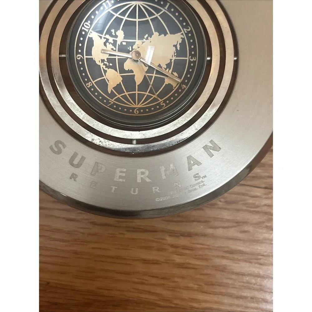 Superman Returns Rotating Desk Clock Warner Bros Promotional Prop Collectible